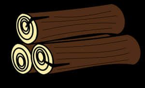 Cartoon Style Stacked Logs PNG image with transparent background