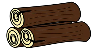 Cartoon Style Stacked Logs PNG Image