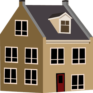 Cartoon Style Tan House PNG image with transparent background