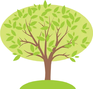 Cartoon Style Vibrant Tree Graphic PNG Image