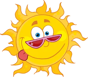 Cartoon Sun With Sunglasses.png PNG Image