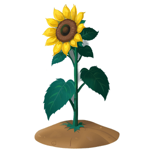 Cartoon Sunflower Character PNG bck68 PNG
