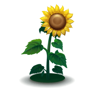 Cartoon Sunflower Character PNG lgk29 PNG