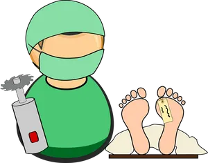 Cartoon Surgeon Operating Room Preparation PNG Image