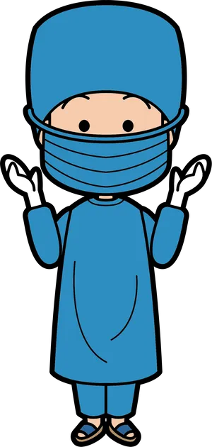 Cartoon Surgeonin Scrubs.png PNG Image