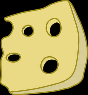 Cartoon Swiss Cheese Wedge PNG with transparent background