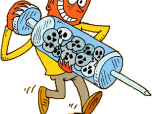 Cartoon Syringe Character Running PNG Image