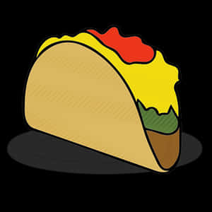 Cartoon Taco Illustration PNG with transparent background