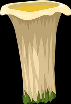 Cartoon Tall Mushroom Graphic PNG image with transparent background