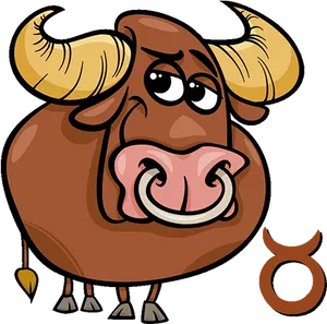 Cartoon Taurus Bull Character PNG Image