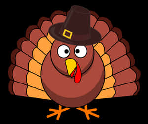 Cartoon Thanksgiving Turkeywith Hat PNG image with transparent background