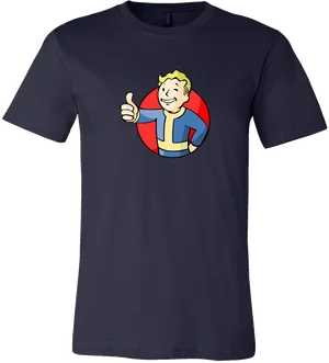 Cartoon Thumbs Up Graphic Tee PNG Image