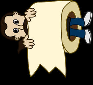 Cartoon Toilet Paper Hugger PNG image with transparent background
