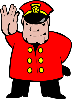 Cartoon Train Conductor Waving PNG image with transparent background