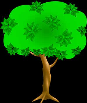Cartoon Tree Illustration PNG image with transparent background