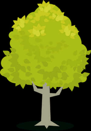 Cartoon Tree Vector Illustration PNG image with transparent background