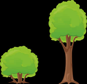Cartoon Trees Vector Illustration PNG image with transparent background