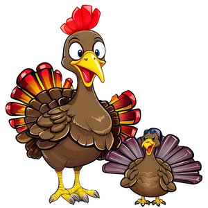 Cartoon Turkey Family Png Vje74 PNG Image