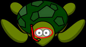 Cartoon Turtle Diving Illustration PNG image with transparent background