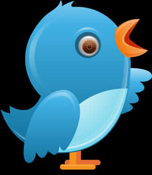 Cartoon Twitter Bird Illustration PNG image with transparent background