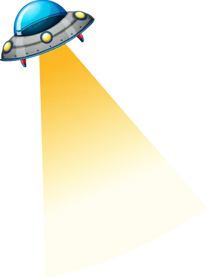 Cartoon U F Owith Beamof Light PNG Image