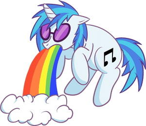 Cartoon Unicorn Rainbow Vomit PNG image with transparent background