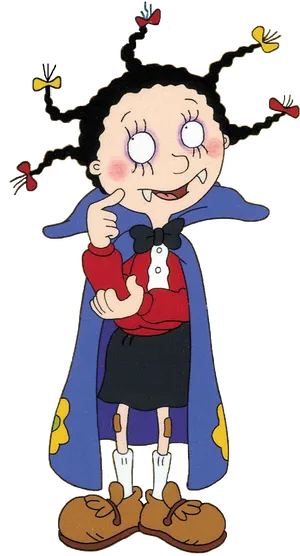 Cartoon Vampire Girl Thumbs Up PNG Image