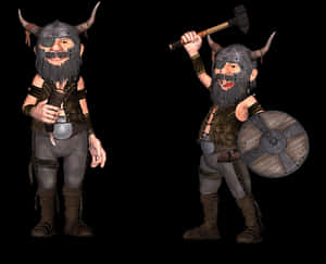 Cartoon Viking Warriors PNG image with transparent background