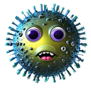 Cartoon Virus With Face Png 06282024 PNG Image