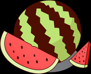 Cartoon Watermelon Slices PNG image with transparent background