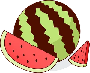 Cartoon Watermelon Slices PNG Image