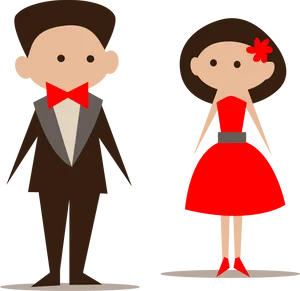 Cartoon Wedding Couple Clipart PNG Image