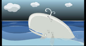 Cartoon Whale Breaching PNG with transparent background