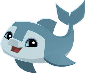 Cartoon Whale Character PNG Image