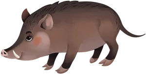 Cartoon Wild Boar Illustration PNG Image