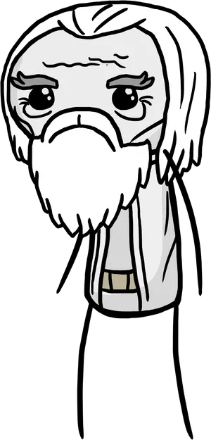 Cartoon Wizard Sad Expression.png PNG Image