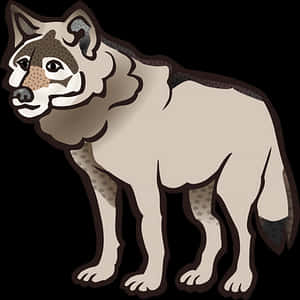 Cartoon Wolf Standing PNG image with transparent background