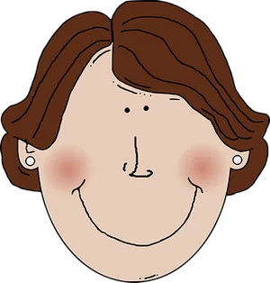 Cartoon Woman Smiling Profile PNG Image