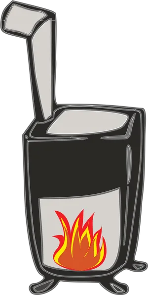 Cartoon Wood Burning Stove Illustration PNG Image