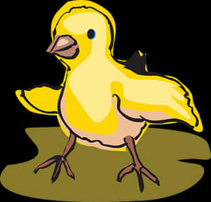 Cartoon Yellow Baby Chick PNG image with transparent background