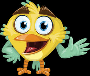 Cartoon Yellow Bird Character PNG image with transparent background