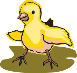 Cartoon Yellow Bird Illustration PNG Image