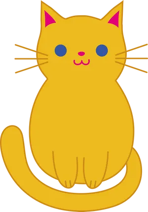 Cartoon Yellow Cat Illustration PNG Image