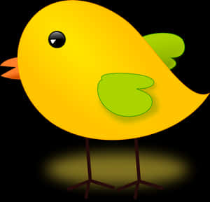 Cartoon Yellow Chick Illustration PNG image with transparent background