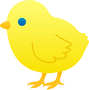 Cartoon Yellow Chick Illustration PNG Image