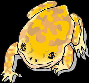 Cartoon Yellow Frog Illustration PNG image with transparent background