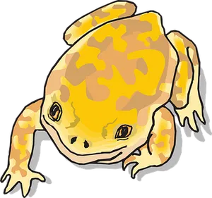 Cartoon Yellow Frog Illustration PNG Image