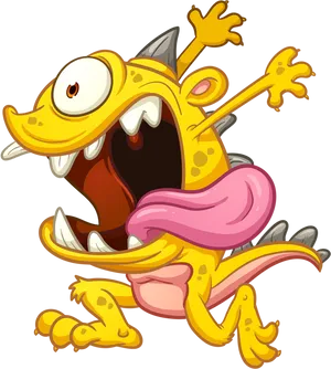 Cartoon Yellow Monster Shouting PNG Image