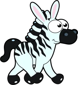 Cartoon Zebra Walking PNG Image