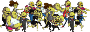 Group Of Zombies Walking Cartoon, HD Png Download PNG with transparent background